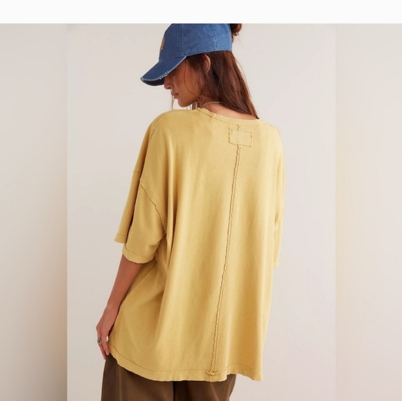 FREE PEOPLE WE THE FREE Devon Tee In Pampas. Size XS NWT - Picture 3 of 4